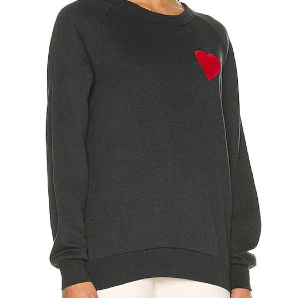 Gray Aviator Nation heart crewneck sweatshirt
